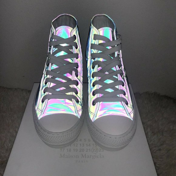 NIB Maison Margiela Reflective Stereotype High Top MMM MM6 Martin Sneakers 39.5 - Picture 2 of 11